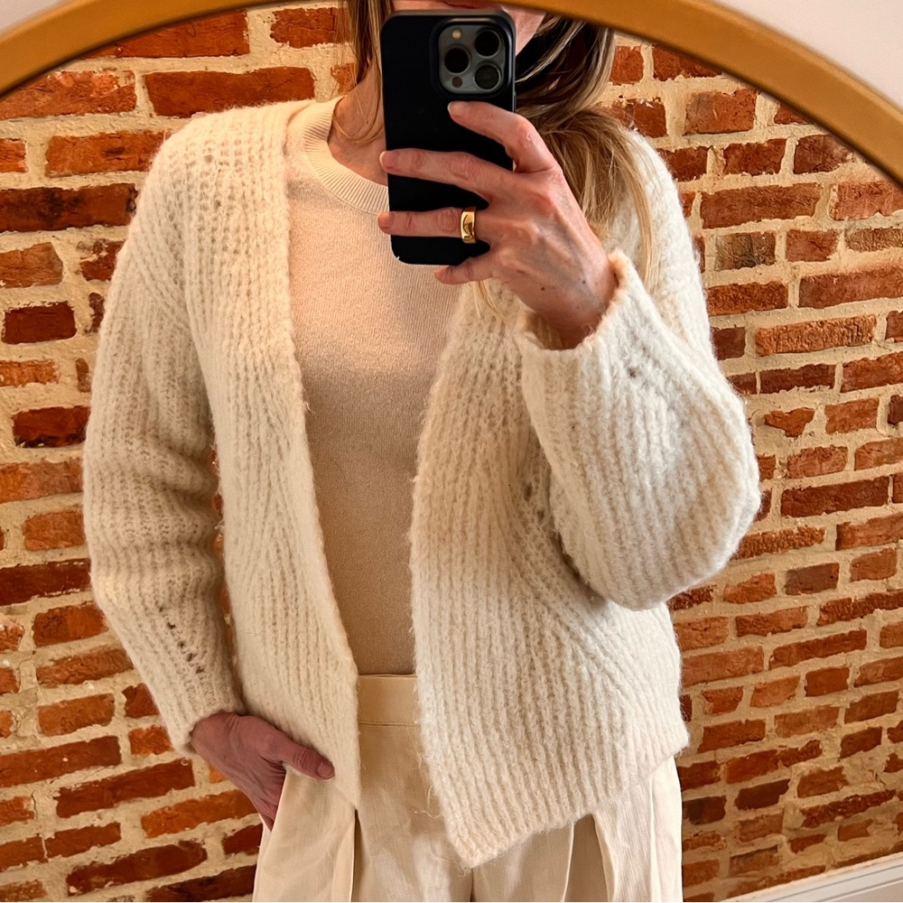 Sezane cream cardigan size small